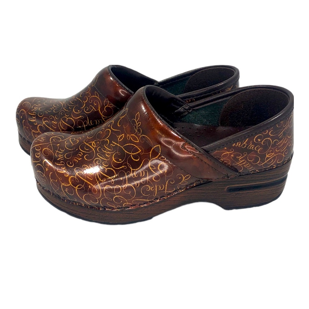 DANSKO 20th Anniversary Limited Edition Happiness Clogs Brown Leather size 5